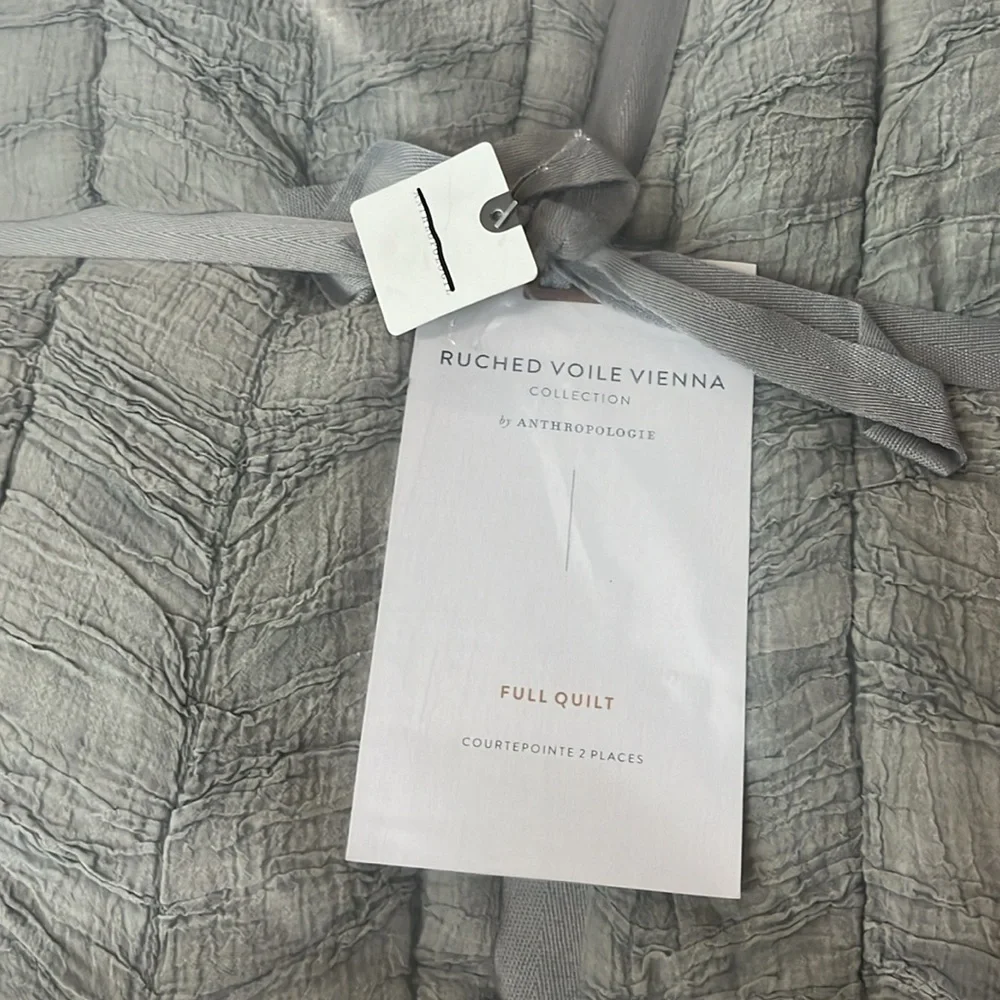 Anthropologie Ruched Voile Vienna Quilt Size Full NWT